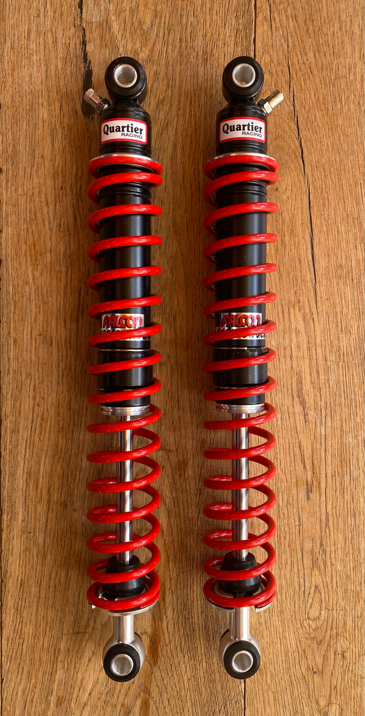 Paire amortisseurs acier trial hybride Honda TLR 200/250 course longue (entraxe 403mm)