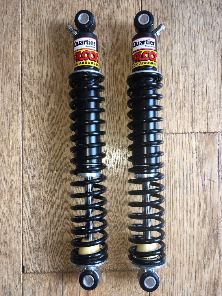 Paire amortisseurs acier trial Falcon Fantic 300 / Cross / Route / Enduro Falcon entraxe 342-348-354-360 mm